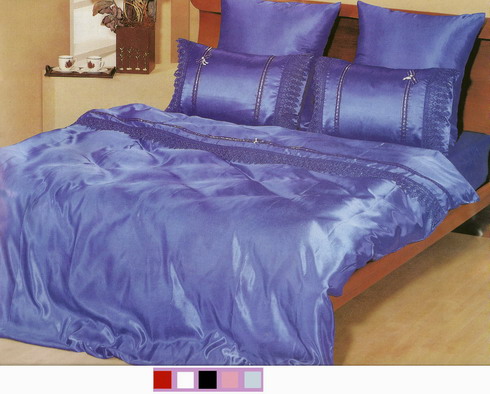 Шелковое постельное белье (белое, черное, красное, голубое)